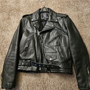 Unik Leather Collections Large sized mens Biker Jacket 44R